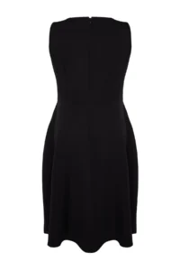 Trendyol Curve Black A-line Weaving Pocket Detail Dress - Image 8