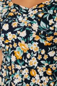 Trendyol Curve Multicolored flower patterned Weaving Ruffle Detailed Dress - Image 4