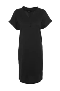 Trendyol Curve Black Plain Kesim Knitting Dress - Image 6