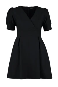 Trendyol Curve Black Weaving Double breasted Yaka Dress - Image 6