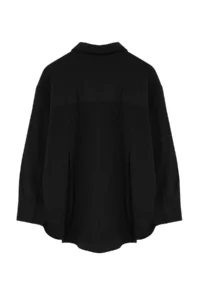 Trendyol Curve Black Loose Fit Cotton Long Sleeve Plus Size Weaving Shirt - Image 4