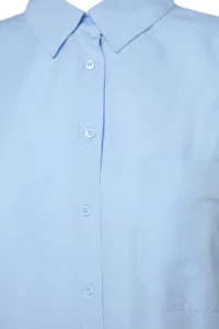 Trendyol Curve Mavi Loose Fit Cotton Long Sleeve Plus Size Weaving Shirt - Image 9
