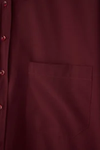 Trendyol Curve Koyu Burgundy Loose Fit Cotton Long Sleeve Plus Size Weaving Shirt - Image 6