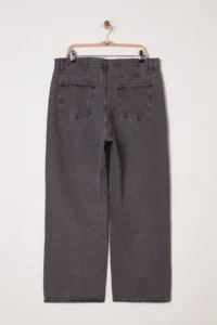 Trendyol Curve Gray High Waist Destroylu Wide Leg/Wide Leg 100% Cotton Non-Stretch jeans - Image 7