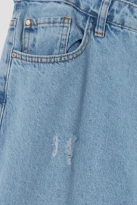 Trendyol Curve Buz Blue High Waist Destroylu Wide Leg/Wide Leg 100% Cotton Non-Stretch jeans - Image 6
