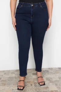 Trendyol Curve Dark Blue High Waist Flexible Plus Size skinny jeans - Image 10