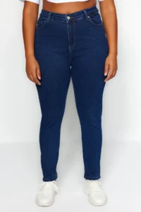 Trendyol Curve Dark Blue High Waist Flexible Plus Size skinny jeans - Image 15