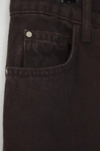 Trendyol Curve Brown High Waist Wide Leg/Wide Leg 100% Cotton Non-Stretch plus size jeans - Image 6