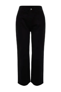 Trendyol Curve Anthracite High Waist Wide Leg/Wide Leg 100% Cotton Non-Stretch plus size jeans - Image 16
