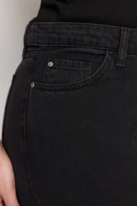 Trendyol Curve Anthracite High Waist Wide Leg/Wide Leg 100% Cotton Non-Stretch plus size jeans - Image 9