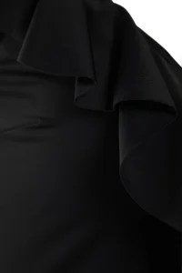 Trendyol Curve Black Deep V-neck with flywheel Frilly Atma Covered Plus Size Swimsuit - Image 7