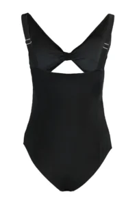 Trendyol Curve Black Deep V-neck Cut-Out tied up Atma Covered Swimsuit - Image 6