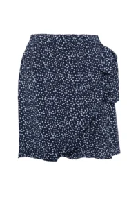 Trendyol Curve Navy Blue flower patterned Weaving tied up Shorts Skirt - Image 7