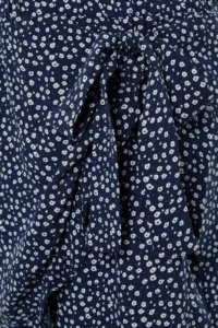Trendyol Curve Navy Blue flower patterned Weaving tied up Shorts Skirt - Image 8