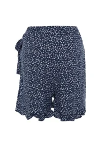 Trendyol Curve Navy Blue flower patterned Weaving tied up Shorts Skirt - Image 9