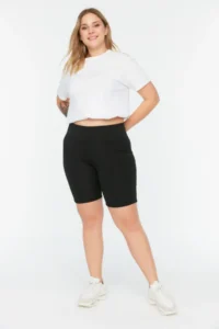 Trendyol Curve Black High Waist Shaping Knitting Leggings - Image 3
