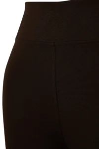 Trendyol Curve Brown Shaping Elastic Waist High Waist Knitting Leggings - Image 8