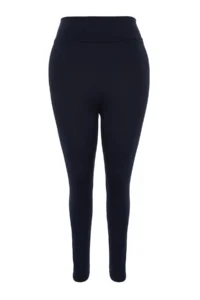 Trendyol Curve Navy Blue High Waist Shaping Elastic Waist Knitting Plus Size Leggings - Image 7