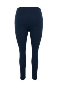 Trendyol Curve Indigo High Waist Knitting Scuba Material Plus Size Leggings with Fleece Inside - Image 5