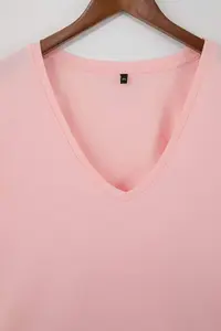 Trendyol Curve Burgundy Pink 2 Sets Paket Basic V-neck 100% Cotton Knitting Plus Size T-Shirt - Image 10