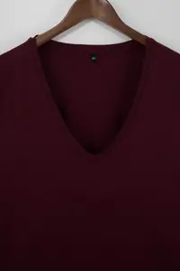 Trendyol Curve Burgundy Pink 2 Sets Paket Basic V-neck 100% Cotton Knitting Plus Size T-Shirt - Image 8
