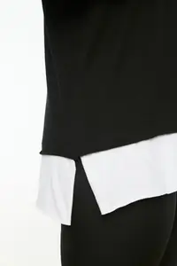 Trendyol Curve Black Oversized Fit 100% Cotton Knitting Plus Size T-Shirt - Image 4