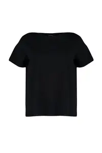 Trendyol Curve Black Regular Fit Basic Crew Neck 100% Cotton Knitting Plus Size T-Shirt - Image 6