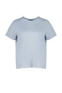 Trendyol Curve Mavi Regular Fit Basic Crew Neck 100% Cotton Knitting Plus Size T-Shirt - Image 5