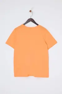Trendyol Curve Orange Regular Fit Basic Crew Neck 100% Cotton Knitting Plus Size T-Shirt - Image 5