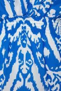 Trendyol Curve Mavi Ethnic Patterned Spanish Arm skater Mini Weaving Plus Size Beach Dress - Image 7