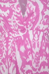 Trendyol Curve Pink Ethnic Patterned Spanish Arm skater Mini Weaving Plus Size Beach Dress - Image 7