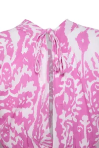 Trendyol Curve Pink Ethnic Patterned Spanish Arm skater Mini Weaving Plus Size Beach Dress - Image 9