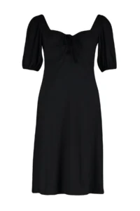 Trendyol Curve Black Heart Collar with bow A-line Knitting Plus Size Dress - Image 6