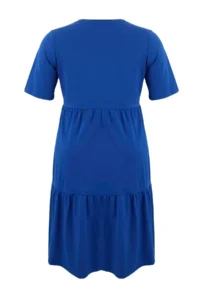 Trendyol Curve Navy Blue Crew Neck with flywheel 100% Cotton Knitting Dress - Image 5