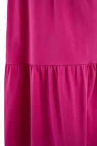 Trendyol Curve Fuchsia Crew Neck with flywheel 100% Cotton Knitting Dress - Image 4