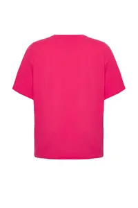 Trendyol Curve Pink Wide Pattern Crew Neck Printed 100% Cotton Knitting T-Shirt - Image 10