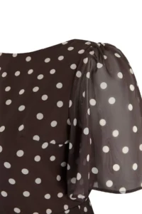 Trendyol Curve Brown Polka Dot Midi Siphon Lined Weaving Plus Size Dress - Image 2