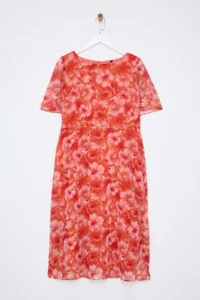 Trendyol Curve Multicolored Floral A-line Midi Weaving Dress - Image 6
