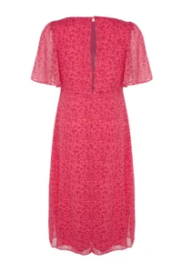 Trendyol Curve Fuchsia Hayvan pattern A-line Midi Weaving Dress - Image 9