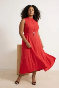 Trendyol Curve Rejection Aerobin Weaving Plus Size Dress