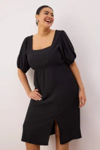Trendyol Curve Black slit Knitting Dress - Image 2