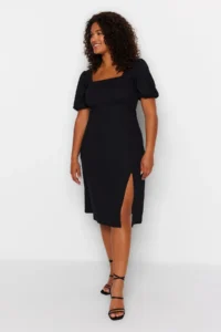 Trendyol Curve Black slit Knitting Dress - Image 6