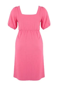 Trendyol Curve Pink slit Knitting Dress - Image 2