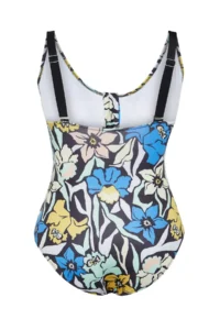 Trendyol Curve Multicolored Deep V Cut Out Binding Detailed Floral Patterned Plus Size Swimsuit - Image 8