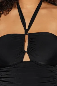 Trendyol Curve Black Barbell Neck Accessory Detailed Plus Size Swimsuit - Image 4