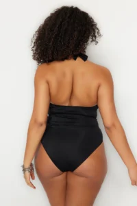 Trendyol Curve Black Barbell Neck Accessory Detailed Plus Size Swimsuit - Image 5