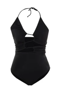 Trendyol Curve Black Cut Out Detailed Barbell Neck Plus Size Swimsuit - Image 6