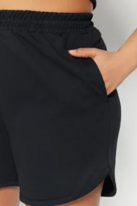 Trendyol Curve Black Thin Knitting Plus Size Shorts - Image 3
