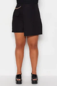 Trendyol Curve Black High Waist Finike Shorts Skirt & Bermuda - Image 3