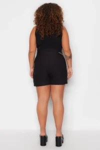 Trendyol Curve Black High Waist Finike Shorts Skirt & Bermuda - Image 4